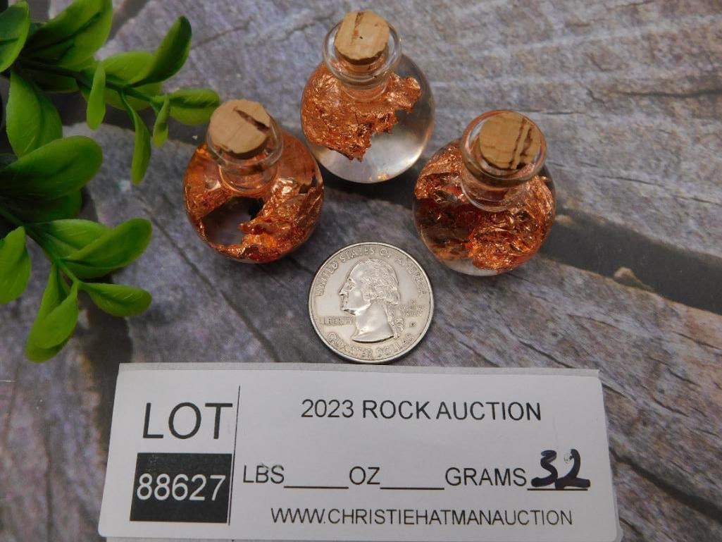 COPPER IN BOTTLE ROCK STONE LAPIDARY SPECIMEN - 2