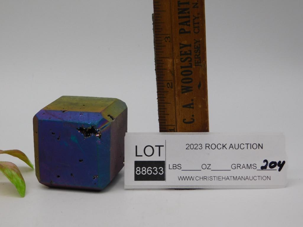 DRUZY TITANIUM CUBE ROCK STONE LAPIDARY SPECIMEN - 2