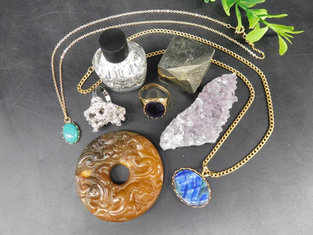 MIXED LOT ROCK STONE LAPIDARY SPECIMEN: MIXED LOT ROCK STONE LAPIDARY SPECIMEN