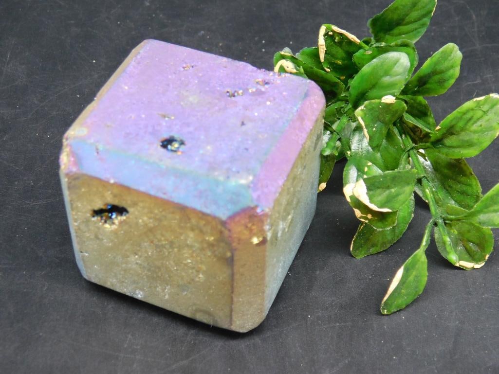 DRUZY TITANIUM CUBE ROCK STONE LAPIDARY SPECIMEN: DRUZY TITANIUM CUBE ROCK STONE LAPIDARY SPECIMEN