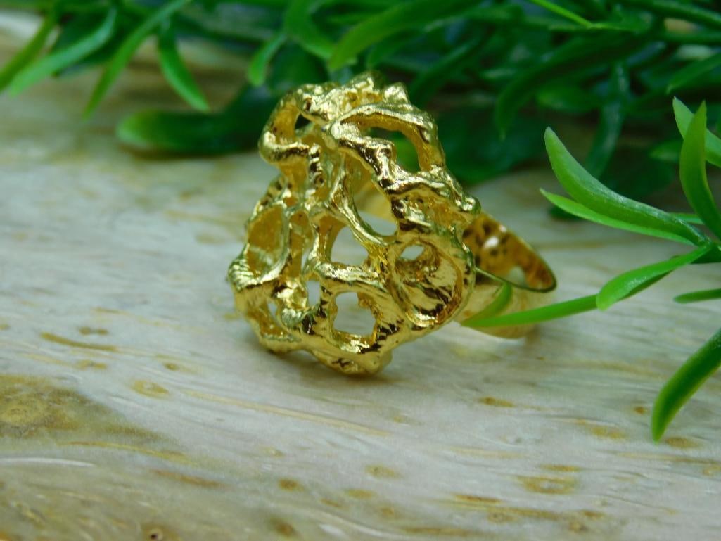 GOLD CLUSTER RING ROCK STONE LAPIDARY SPECIMEN - 2