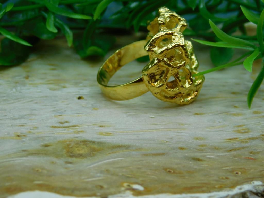 GOLD CLUSTER RING ROCK STONE LAPIDARY SPECIMEN - 3