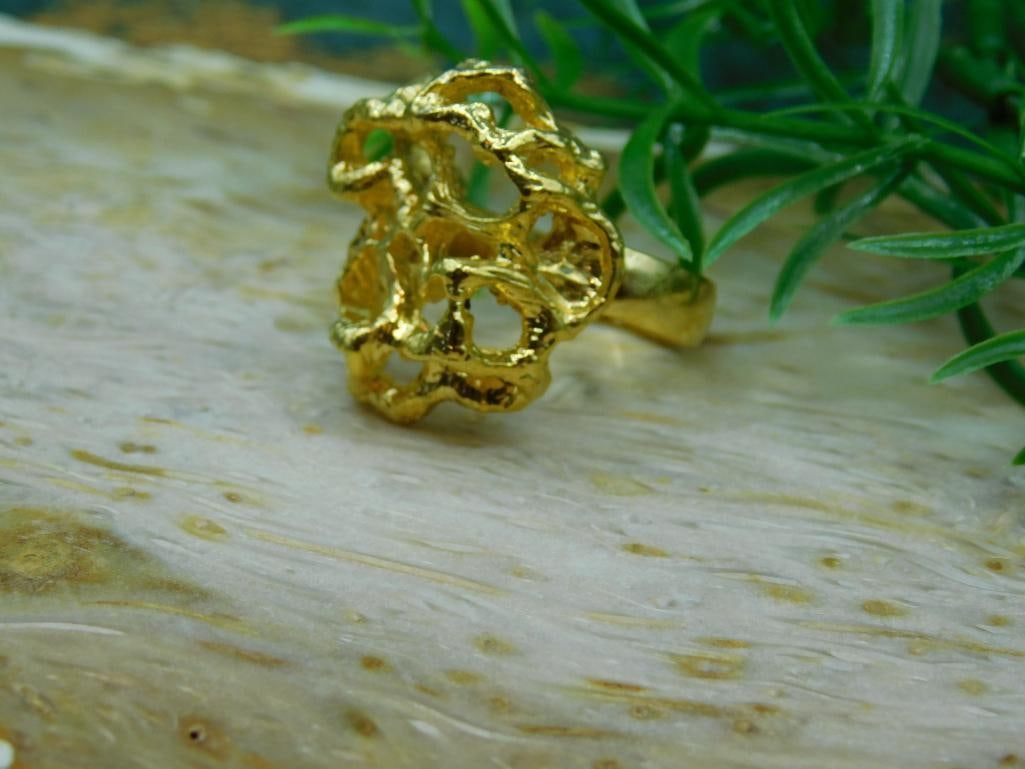 GOLD CLUSTER RING ROCK STONE LAPIDARY SPECIMEN - 2