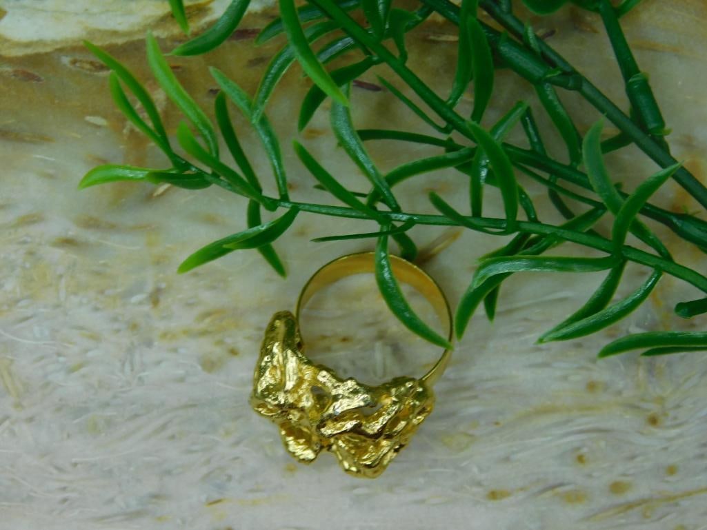 GOLD CLUSTER RING ROCK STONE LAPIDARY SPECIMEN - 3