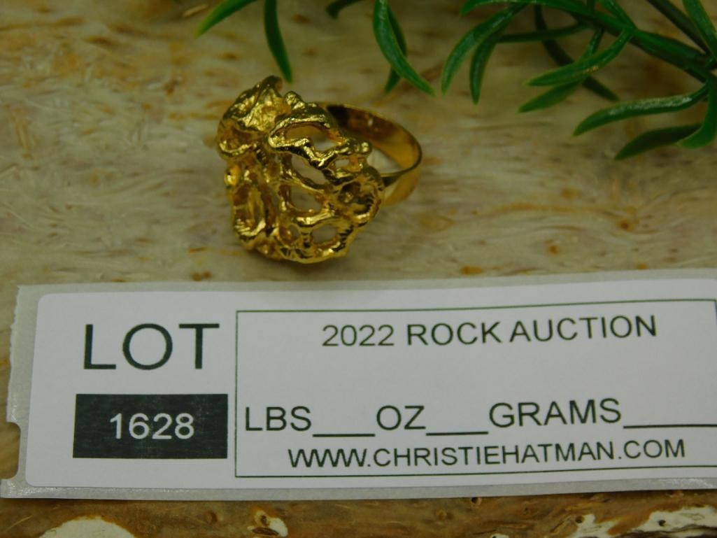 GOLD CLUSTER RING ROCK STONE LAPIDARY SPECIMEN - 4