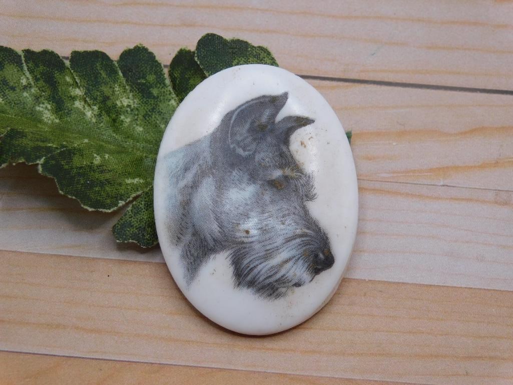 PAINTED DOG CABOCHON ROCK STONE LAPIDARY SPECIMEN: PAINTED DOG CABOCHON ROCK STONE LAPIDARY SPECIMEN