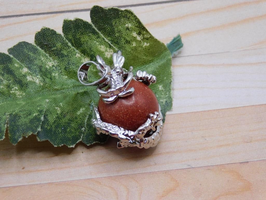 GOLDSTONE DRAGON PENDANT ROCK STONE LAPIDARY SPECIMEN: GOLDSTONE DRAGON PENDANT ROCK STONE LAPIDARY SPECIMEN