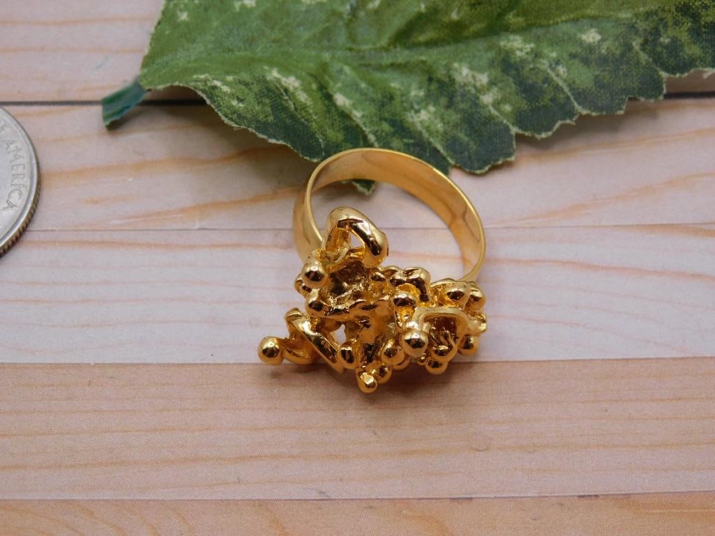 GOLD CLUSTER RING ROCK STONE LAPIDARY SPECIMEN - 2