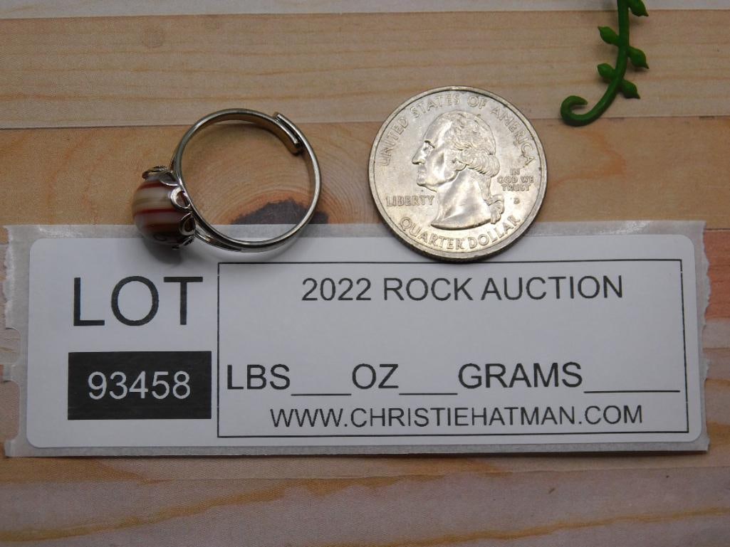 BANDED AGATE RING ROCK STONE LAPIDARY SPECIMEN - 2