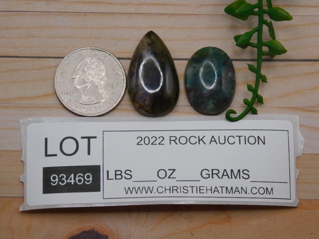 MOSS AGATE CABOCHONS ROCK STONE LAPIDARY SPECIMEN - 2