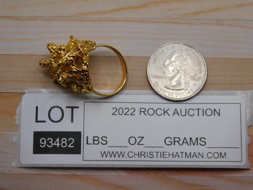 GOLD CLUSTER RING ROCK STONE LAPIDARY SPECIMEN - 2