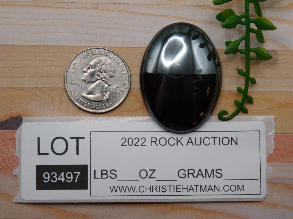 HEMATITE CABOCHON ROCK STONE LAPIDARY SPECIMEN - 2