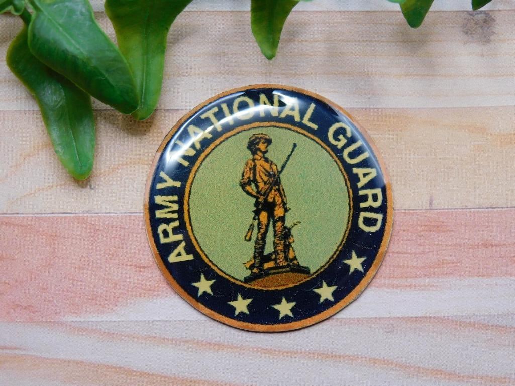 ARMY NATIONAL GUARD CABOCHON ROCK STONE LAPIDARY SPECIMEN: ARMY NATIONAL GUARD CABOCHON ROCK STONE LAPIDARY SPECIMEN