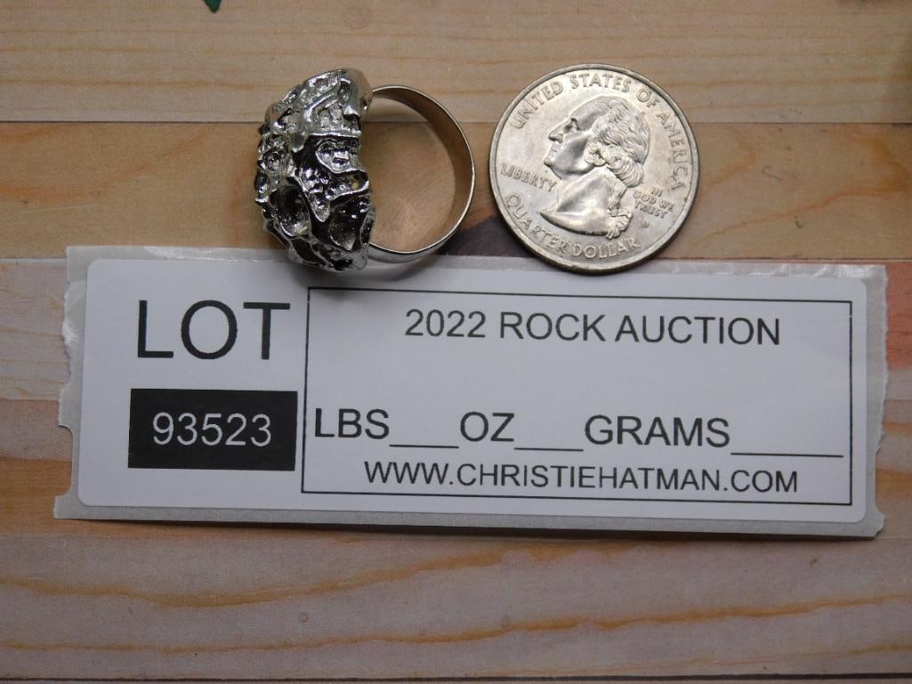 SILVER CLUSTER RING ROCK STONE LAPIDARY SPECIMEN - 2