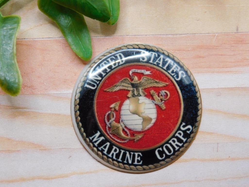 UNITED STATES MARINE CORPS CABOCHON ROCK STONE LAPIDARY SPECIMEN: UNITED STATES MARINE CORPS CABOCHON ROCK STONE LAPIDARY SPECIMEN