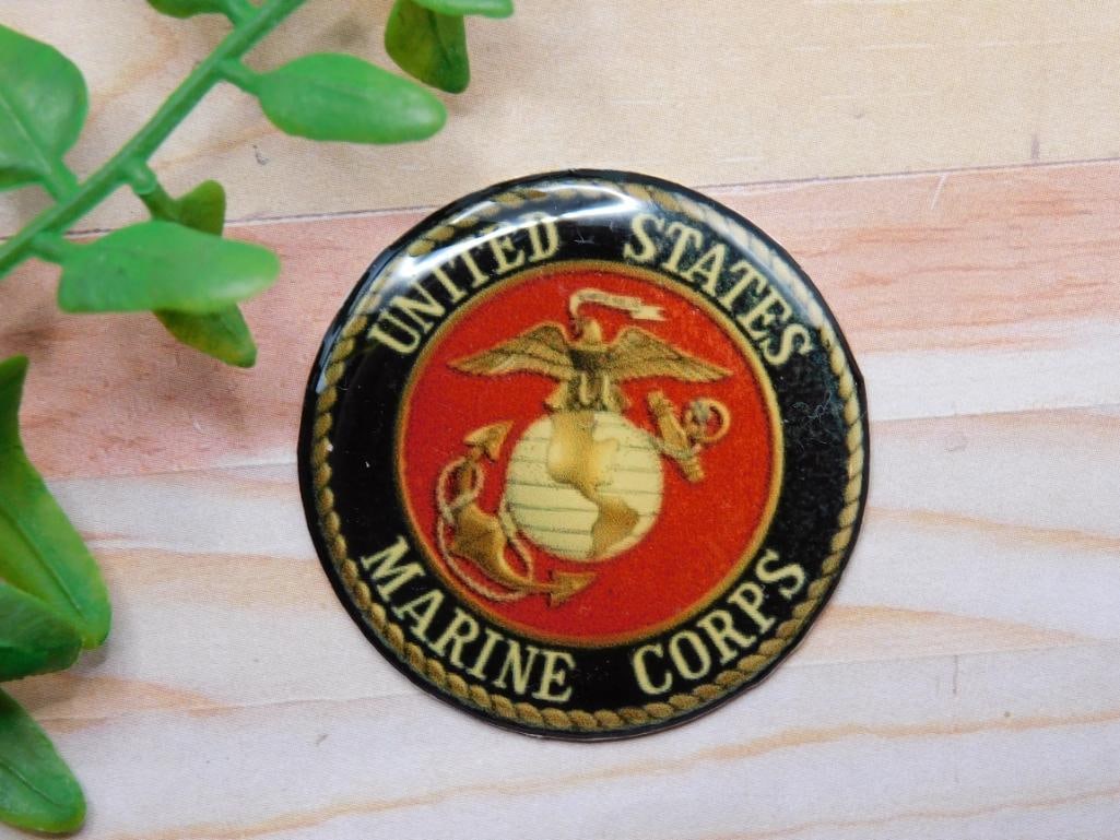 UNITED STATES MARINE CORPS CABOCHON ROCK STONE LAPIDARY SPECIMEN: UNITED STATES MARINE CORPS CABOCHON ROCK STONE LAPIDARY SPECIMEN