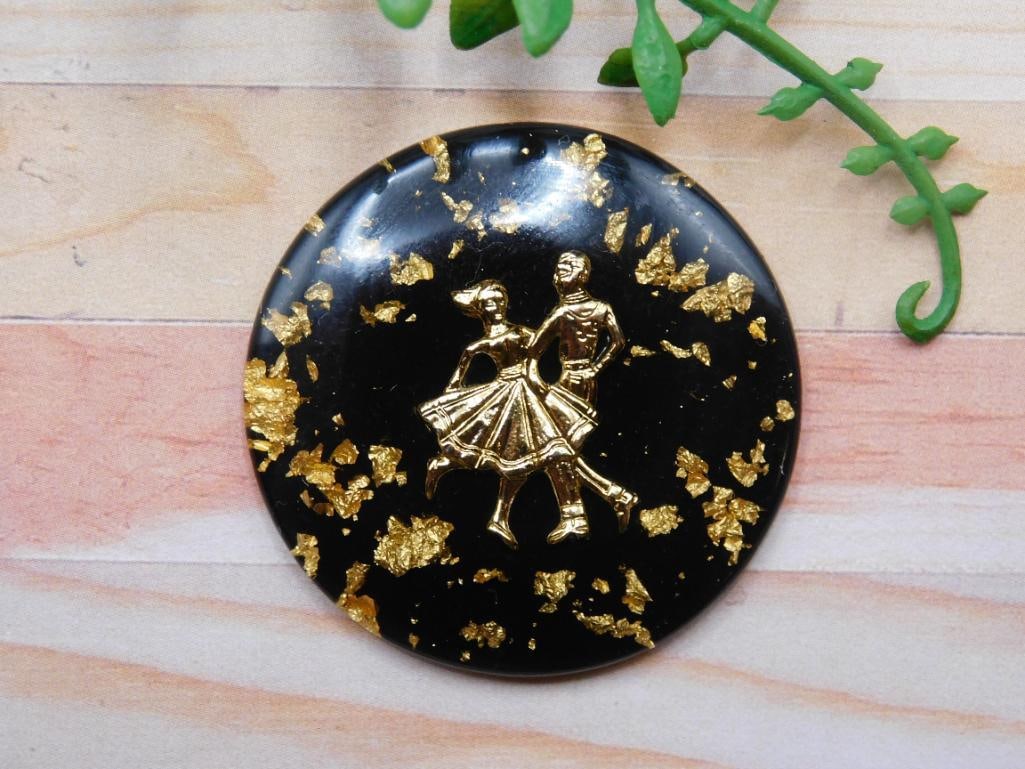GOLD FLECKED DANCER CABOCHON ROCK STONE LAPIDARY SPECIMEN: GOLD FLECKED DANCER CABOCHON ROCK STONE LAPIDARY SPECIMEN