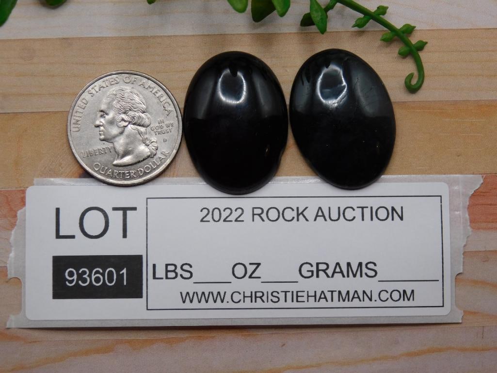 OBSIDIAN CABOCHONS ROCK STONE LAPIDARY SPECIMEN - 2