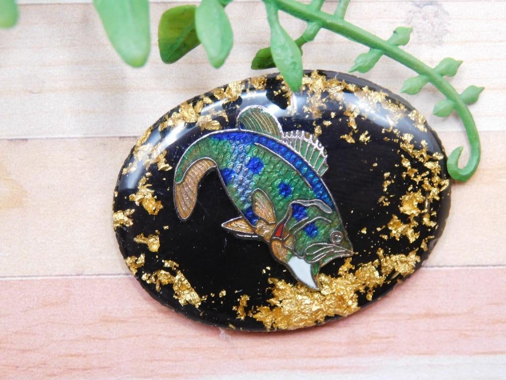 GOLD FLECKED BASS CABOCHON ROCK STONE LAPIDARY SPECIMEN: GOLD FLECKED BASS CABOCHON ROCK STONE LAPIDARY SPECIMEN