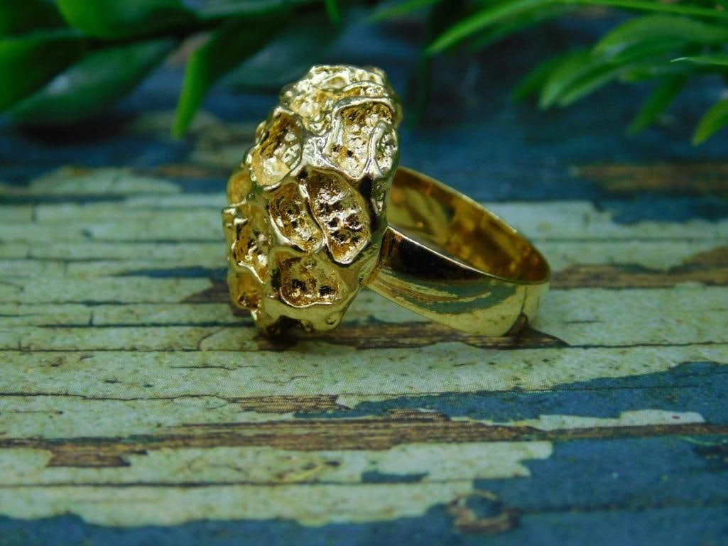 GOLD CLUSTER RING ROCK STONE LAPIDARY SPECIMEN - 2