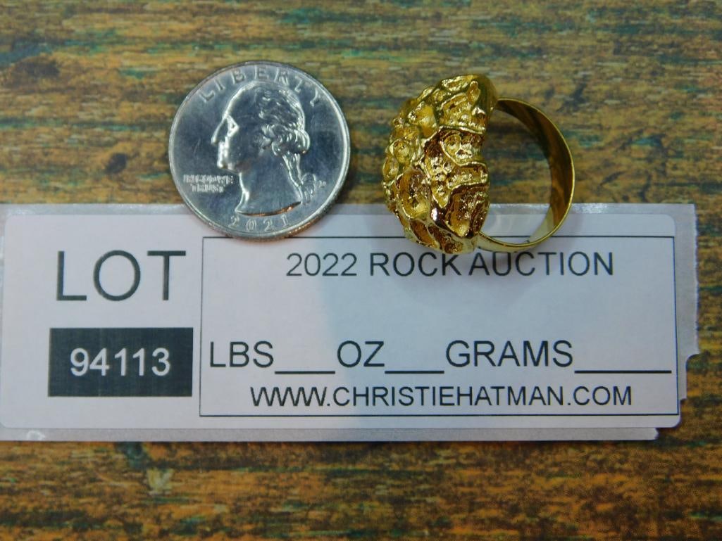 GOLD CLUSTER RING ROCK STONE LAPIDARY SPECIMEN - 4