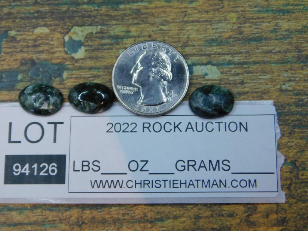 SERAPHINITE CABOCHONS ROCK STONE LAPIDARY SPECIMEN - 3