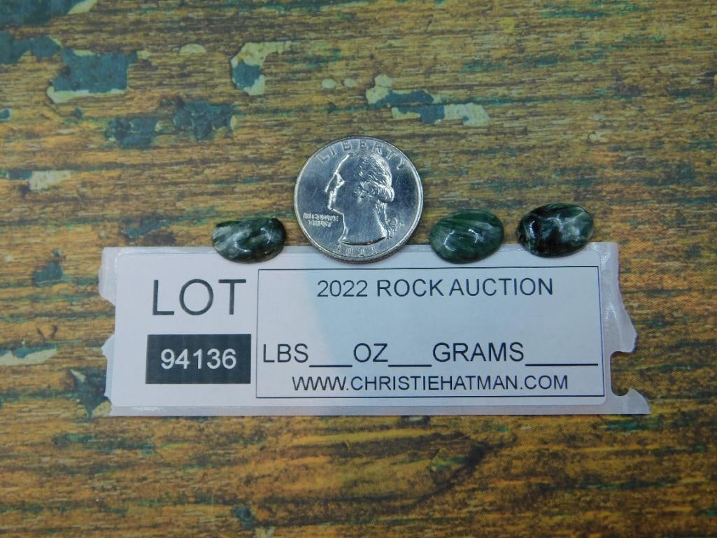 SERAPHINITE CABOCHONS ROCK STONE LAPIDARY SPECIMEN - 3