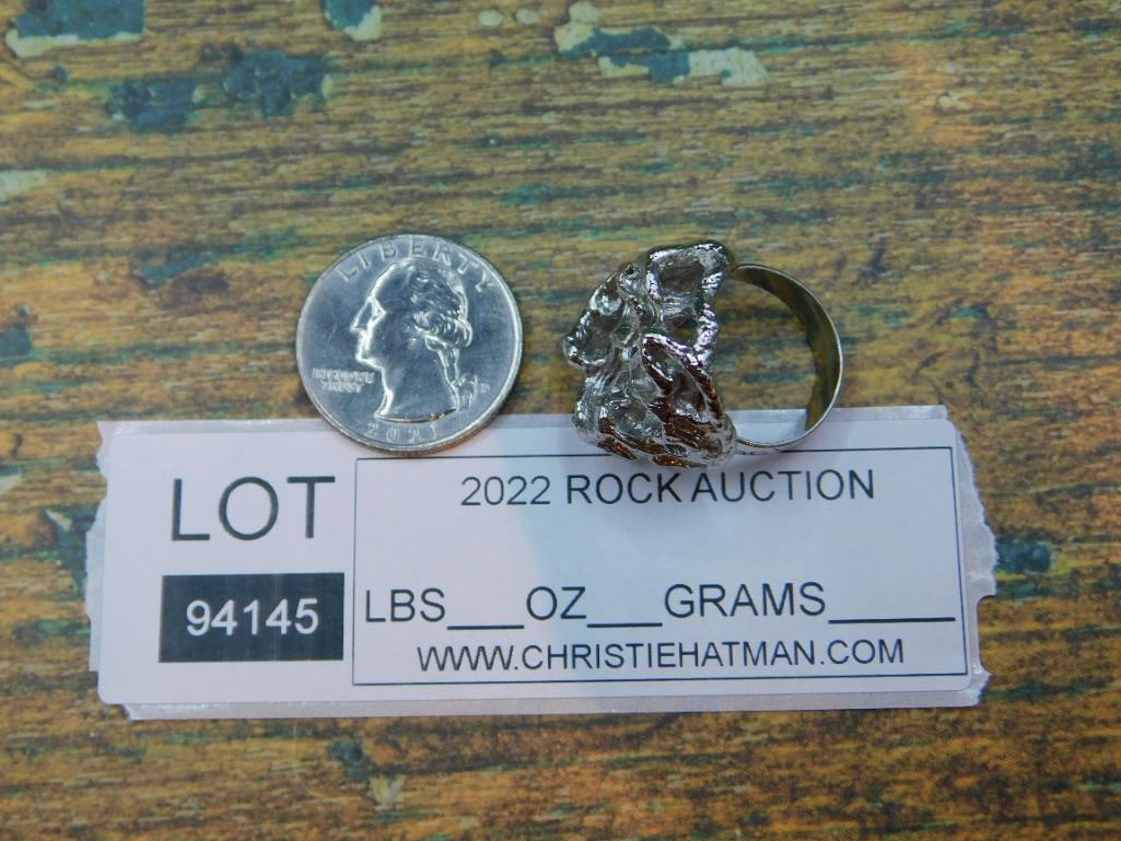 SILVER CLUSTER RING ROCK STONE LAPIDARY SPECIMEN - 4