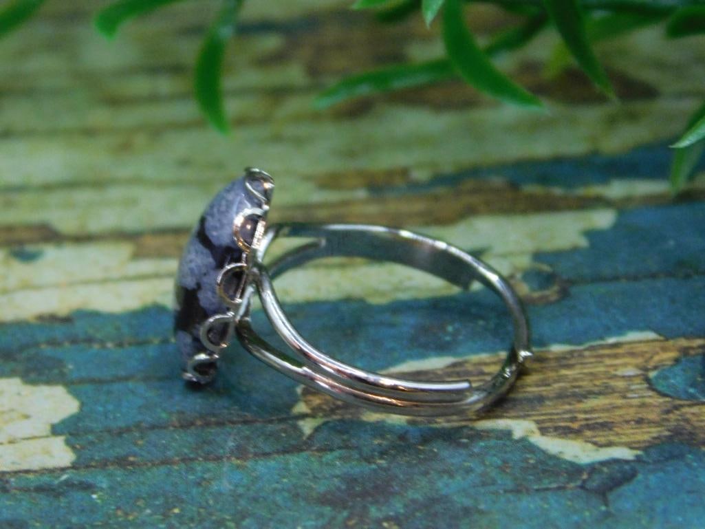 SNOWFLAKE OBSIDIAN RING ROCK STONE LAPIDARY SPECIMEN - 2