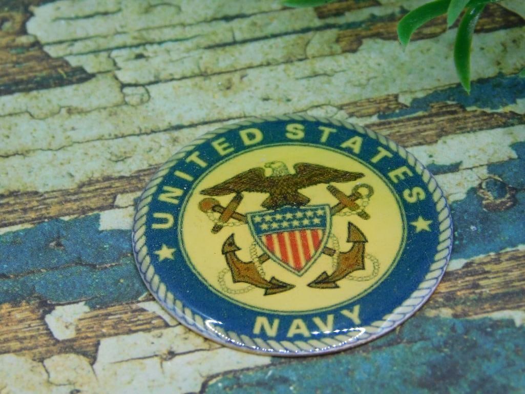 UNITED STATES NAVY CABOCHON ROCK STONE LAPIDARY SPECIMEN: UNITED STATES NAVY CABOCHON ROCK STONE LAPIDARY SPECIMEN