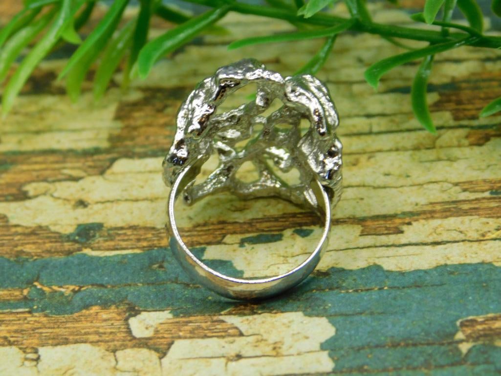 SILVER CLUSTER RING ROCK STONE LAPIDARY SPECIMEN - 3