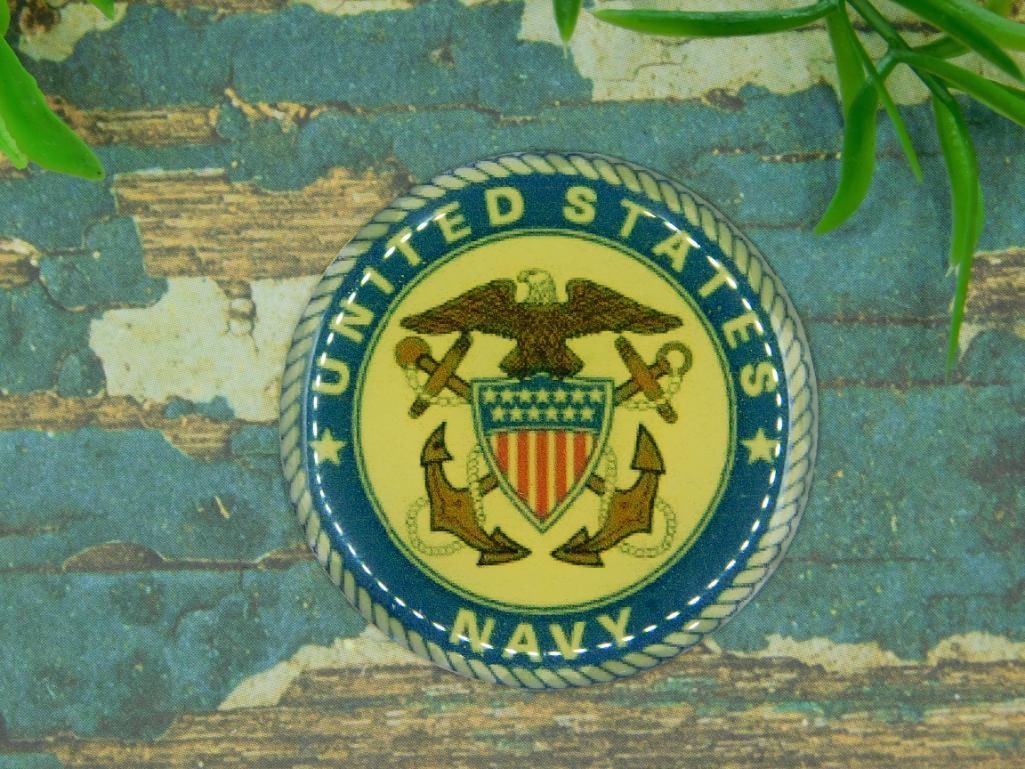 UNITED STATES NAVY CABOCHON ROCK STONE LAPIDARY SPECIMEN: UNITED STATES NAVY CABOCHON ROCK STONE LAPIDARY SPECIMEN