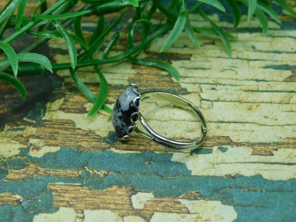 SNOWFLAKE OBSIDIAN RING ROCK STONE LAPIDARY SPECIMEN - 2