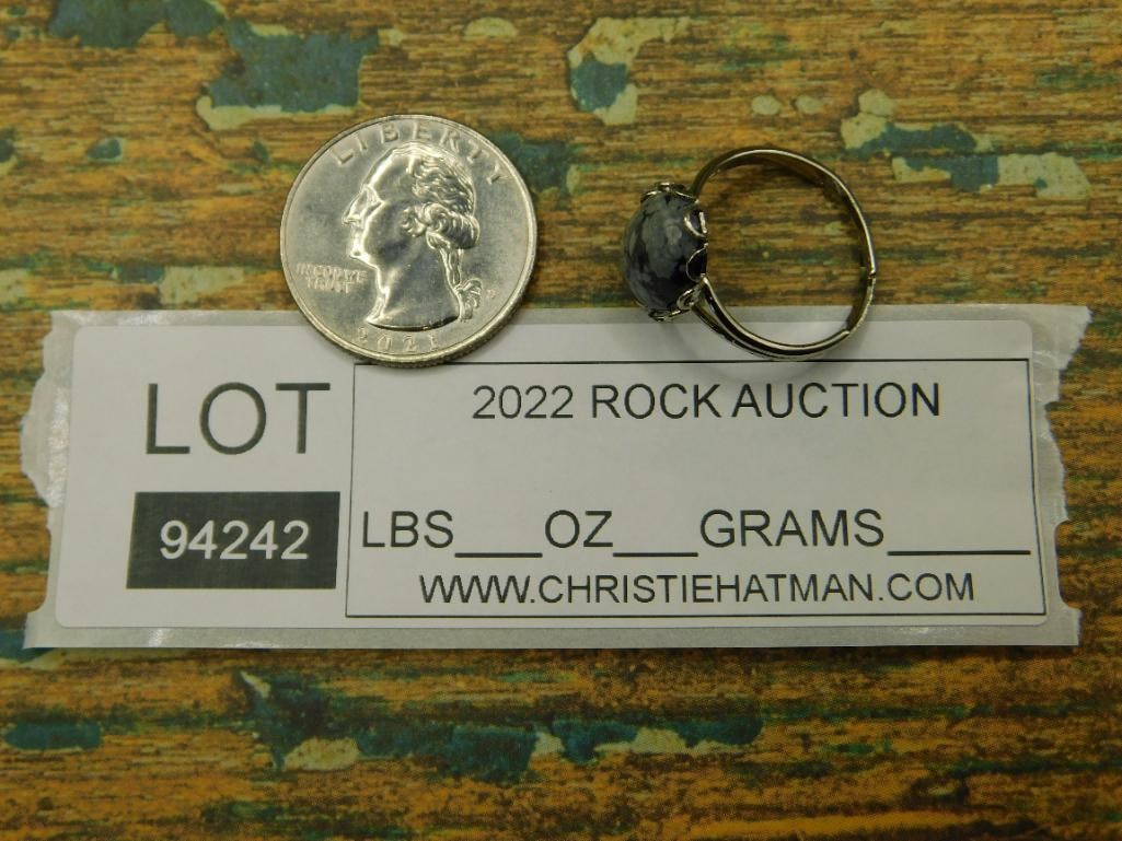 SNOWFLAKE OBSIDIAN RING ROCK STONE LAPIDARY SPECIMEN - 4