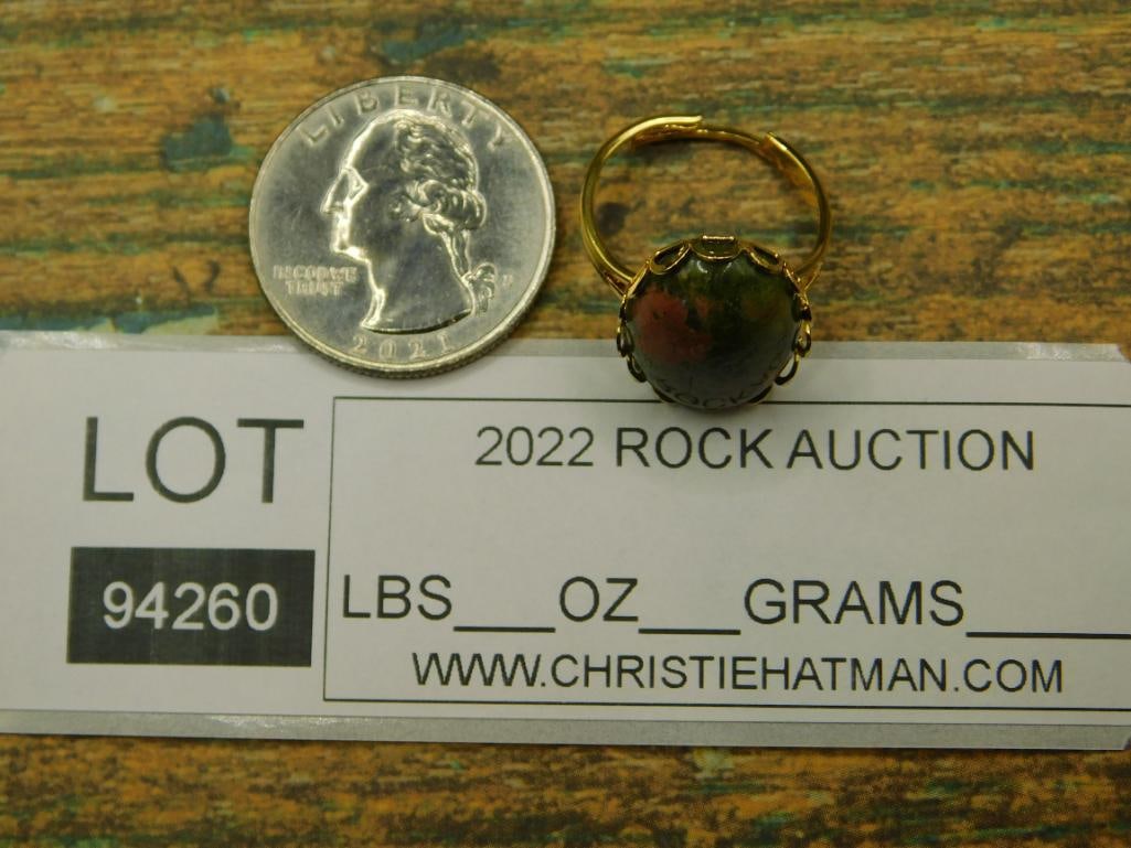 UNAKITE RING ROCK STONE LAPIDARY SPECIMEN - 3