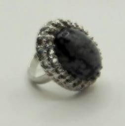 SNOWFLAKE OBSIDIAN RING ROCK STONE LAPIDARY SPECIMEN: SNOWFLAKE OBSIDIAN RING ROCK STONE LAPIDARY SPECIMEN