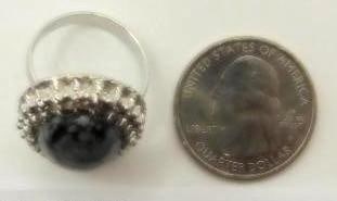 SNOWFLAKE OBSIDIAN RING ROCK STONE LAPIDARY SPECIMEN - 2