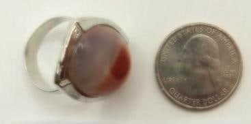 BANDED AGATE RING ROCK STONE LAPIDARY SPECIMEN - 2