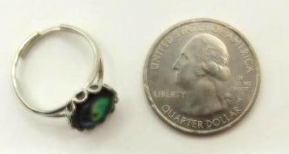 ABALONE STONE RING ROCK STONE LAPIDARY SPECIMEN - 2