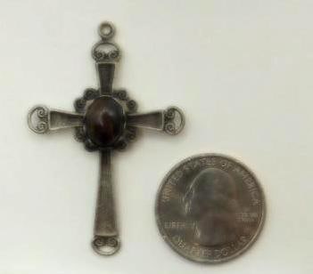 STONE CROSS PENDANT ROCK STONE LAPIDARY SPECIMEN - 2