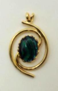 ABALONE STONE PENDANT ROCK STONE LAPIDARY SPECIMEN: ABALONE STONE PENDANT ROCK STONE LAPIDARY SPECIMEN