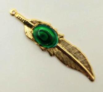 ABALONE STUDDED FEATHER PENDANT ROCK STONE LAPIDARY SPECIMEN: ABALONE STUDDED FEATHER PENDANT ROCK STONE LAPIDARY SPECIMEN