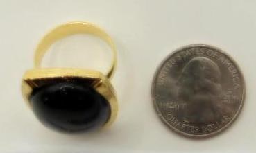 OBSIDIAN RING ROCK STONE LAPIDARY SPECIMEN - 2