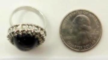 OBSIDIAN RING ROCK STONE LAPIDARY SPECIMEN - 2