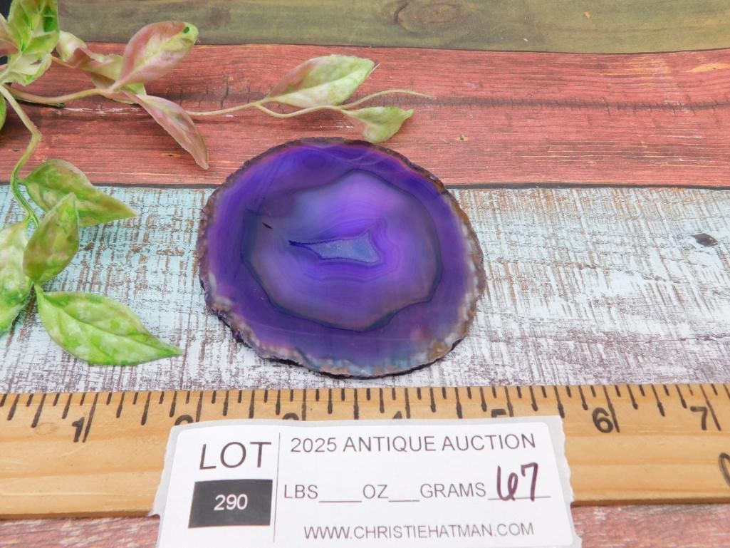 Purple Agate Slice Rock Stone Lapidary Specimen - 2