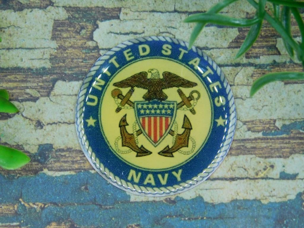 UNITED STATES NAVY CABOCHON ROCK STONE LAPIDARY SPECIMEN: UNITED STATES NAVY CABOCHON ROCK STONE LAPIDARY SPECIMEN