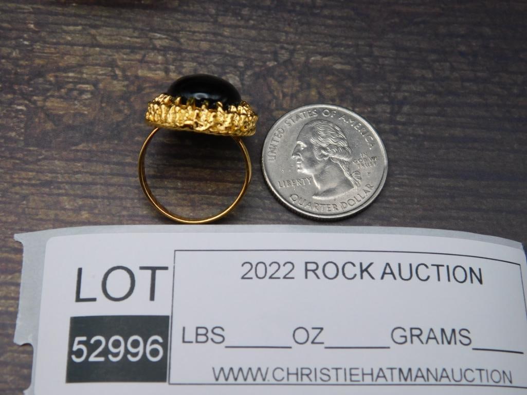 OBSIDIAN RING ROCK STONE LAPIDARY SPECIMEN - 2