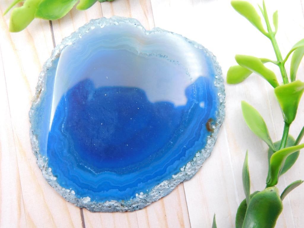 AGATE SLICE ROCK STONE LAPIDARY SPECIMEN: AGATE SLICE ROCK STONE LAPIDARY SPECIMEN