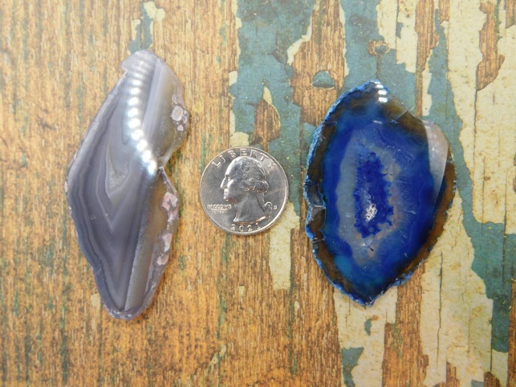 AGATE SLICES ROCK STONE LAPIDARY SPECIMEN - 3