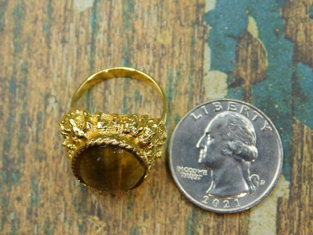 TIGERS EYE RING ROCK STONE LAPIDARY SPECIMEN - 4